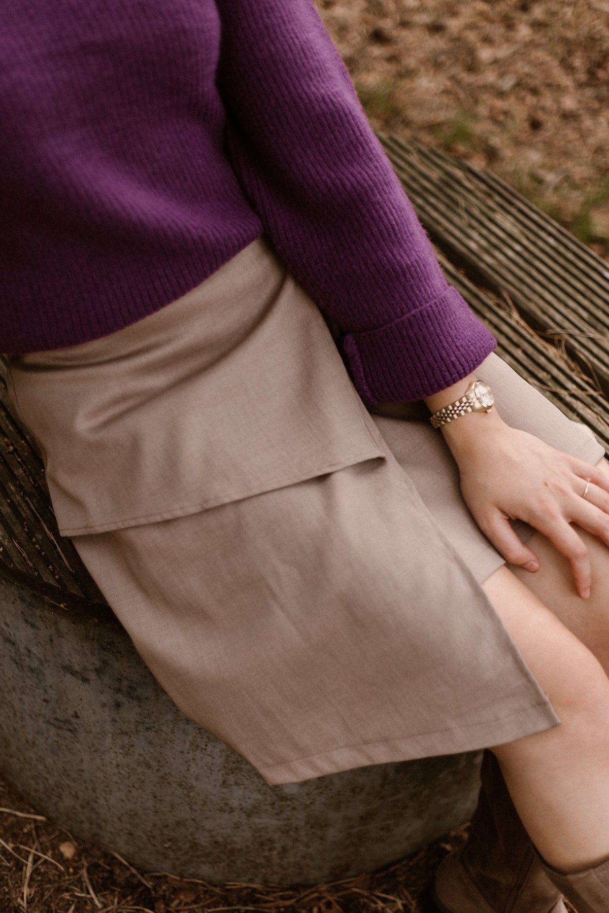 Marianne Skirt Taupe - Bij Keesje - Bij Keesje The Label - Rok