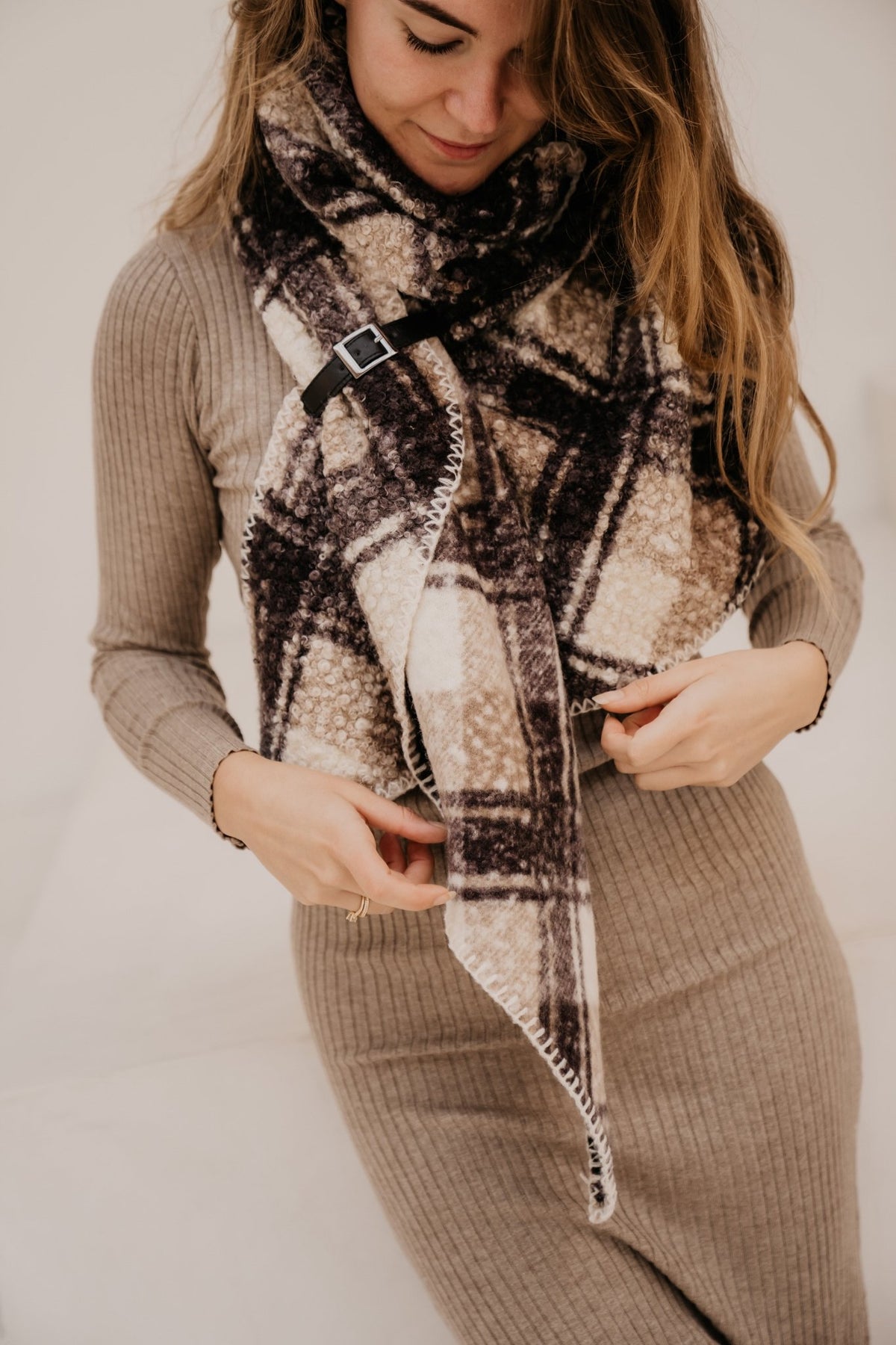 Mariella sjaal riem bruin/taupe - Bij Keesje - Bij Keesje - Sjaal