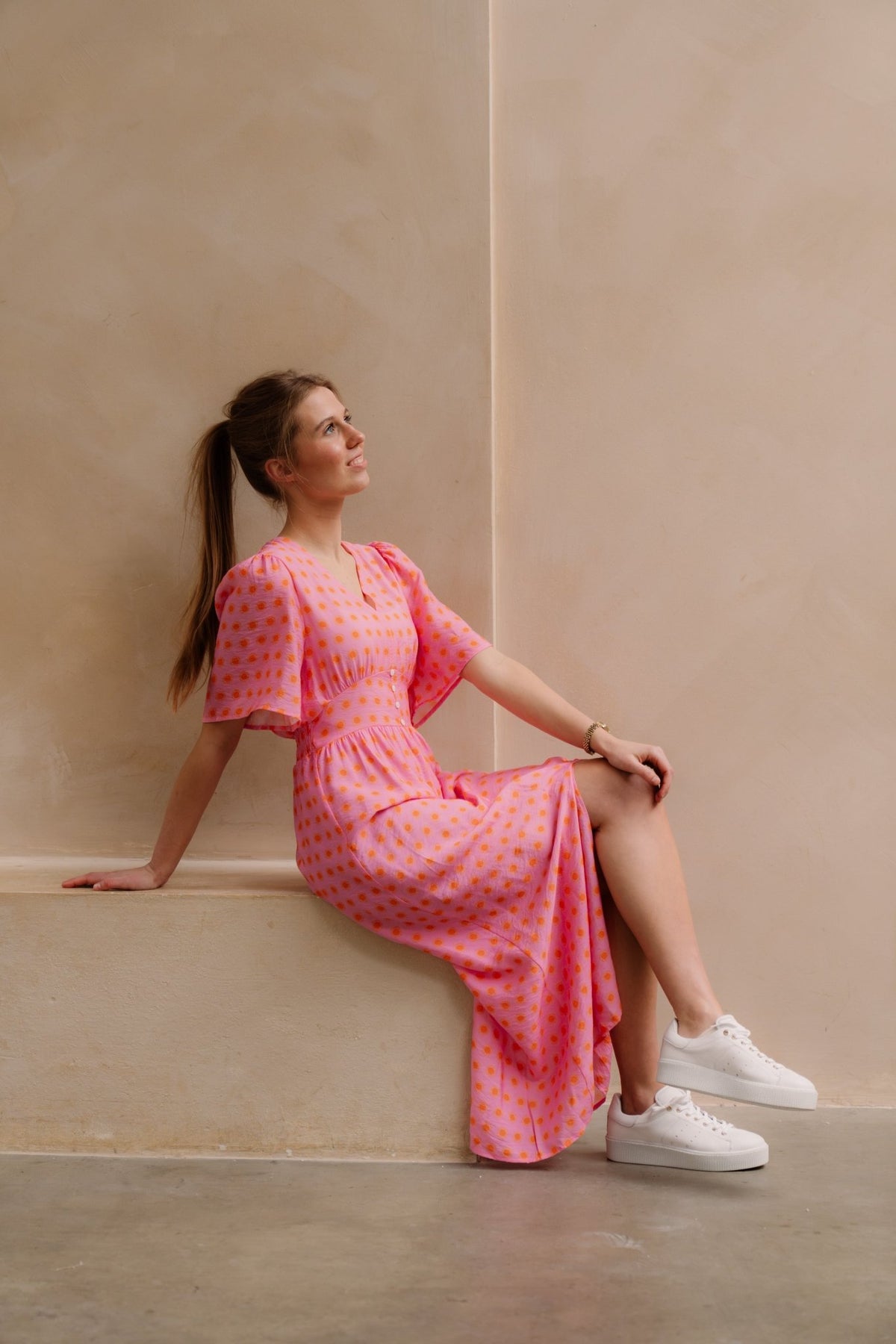 Marielle print dress pink - Bij Keesje - Bij Keesje The Label - Jurk