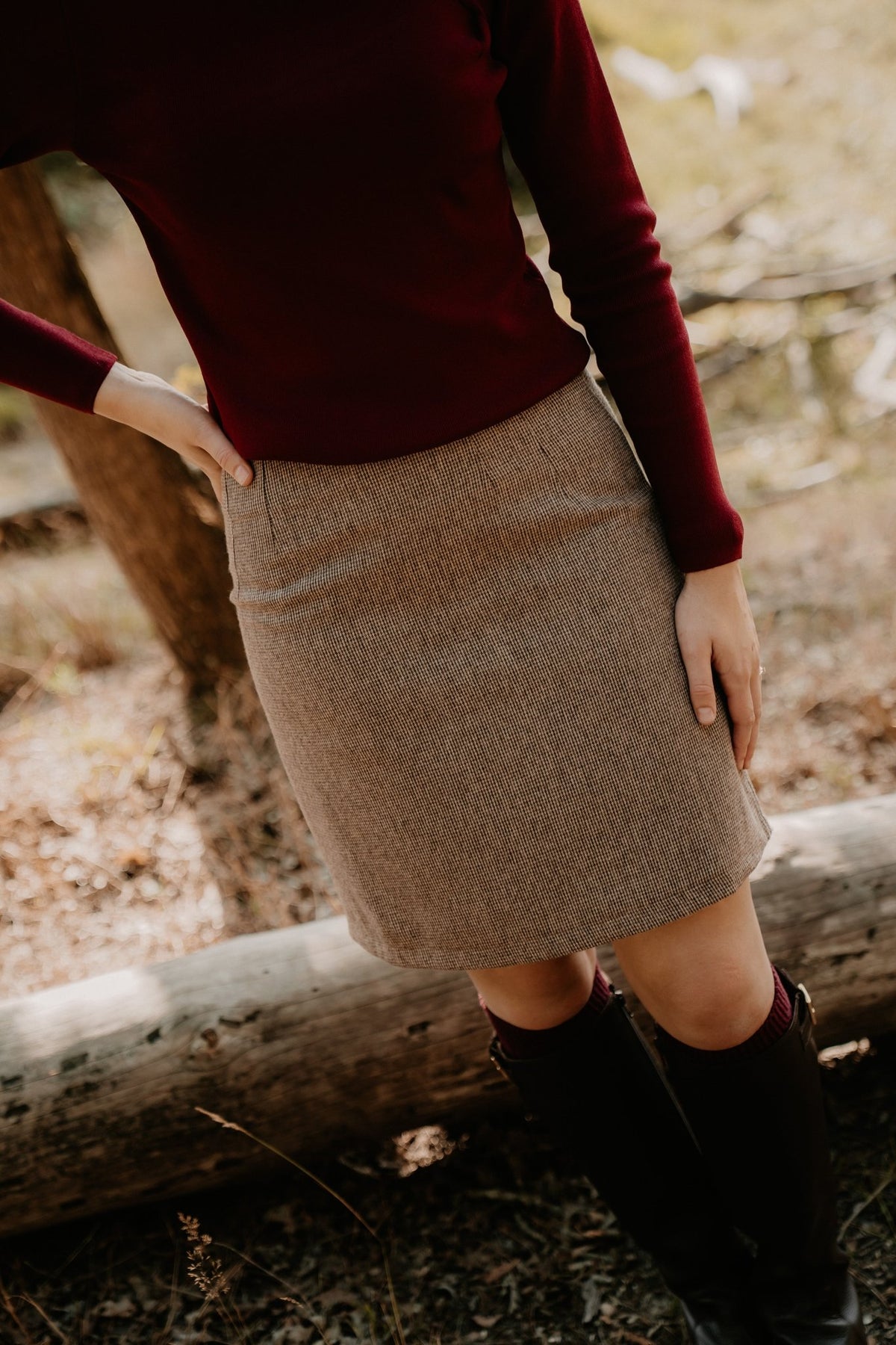 Mieke Skirt Brown Melange - Bij Keesje - Bij Keesje The Label - Rok