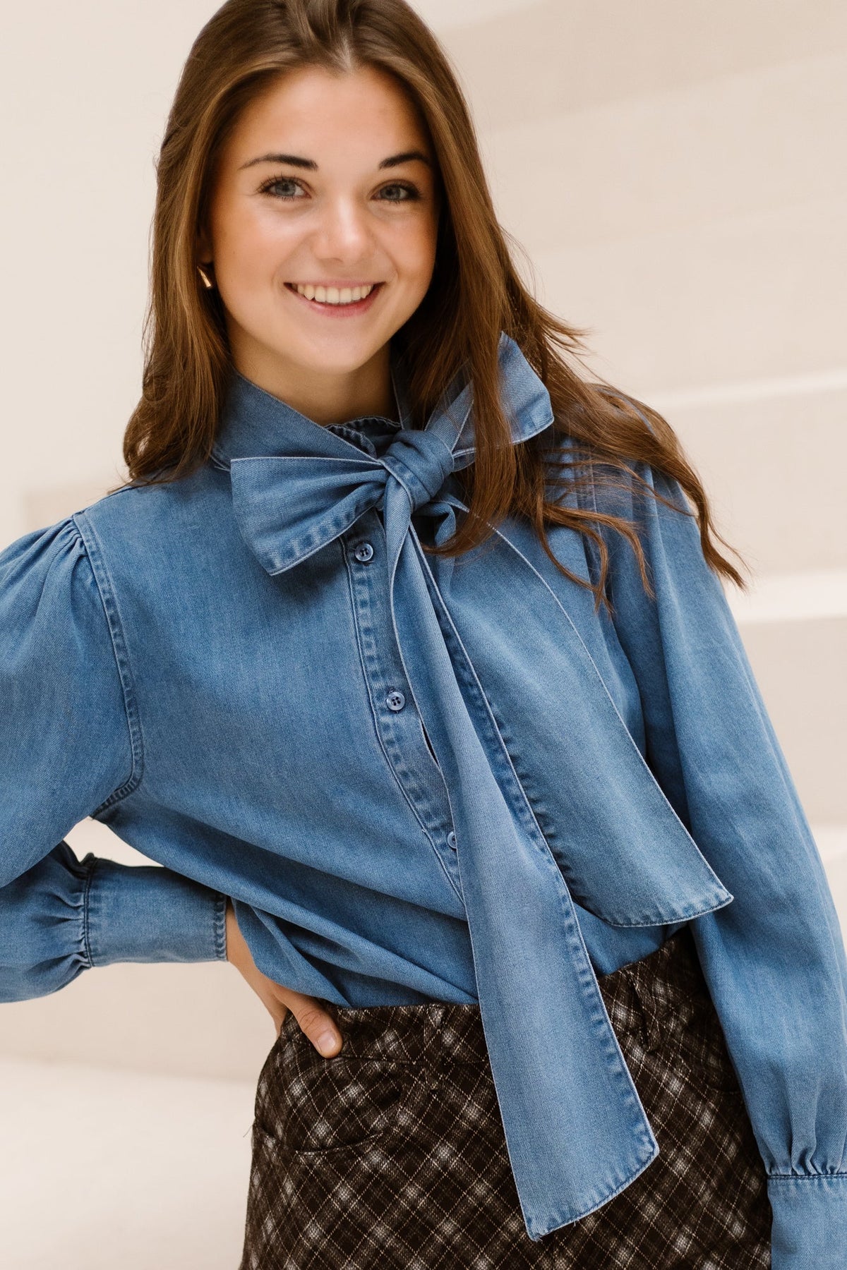 Minnie denim blouse blue - Bij Keesje - Bij Keesje - Blouse