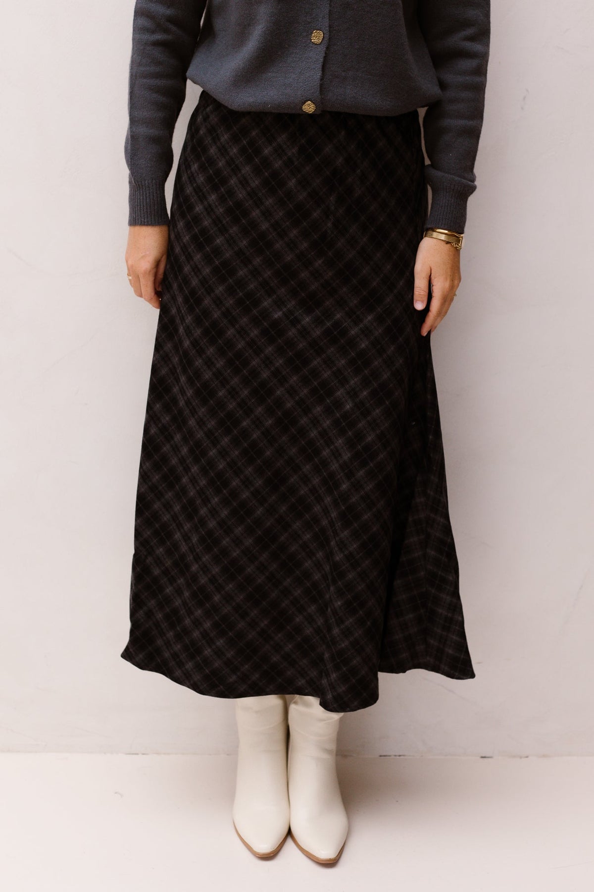 Muirne skirt - Grisaille / dark jeans blue - Bij Keesje - G-maxx - rok