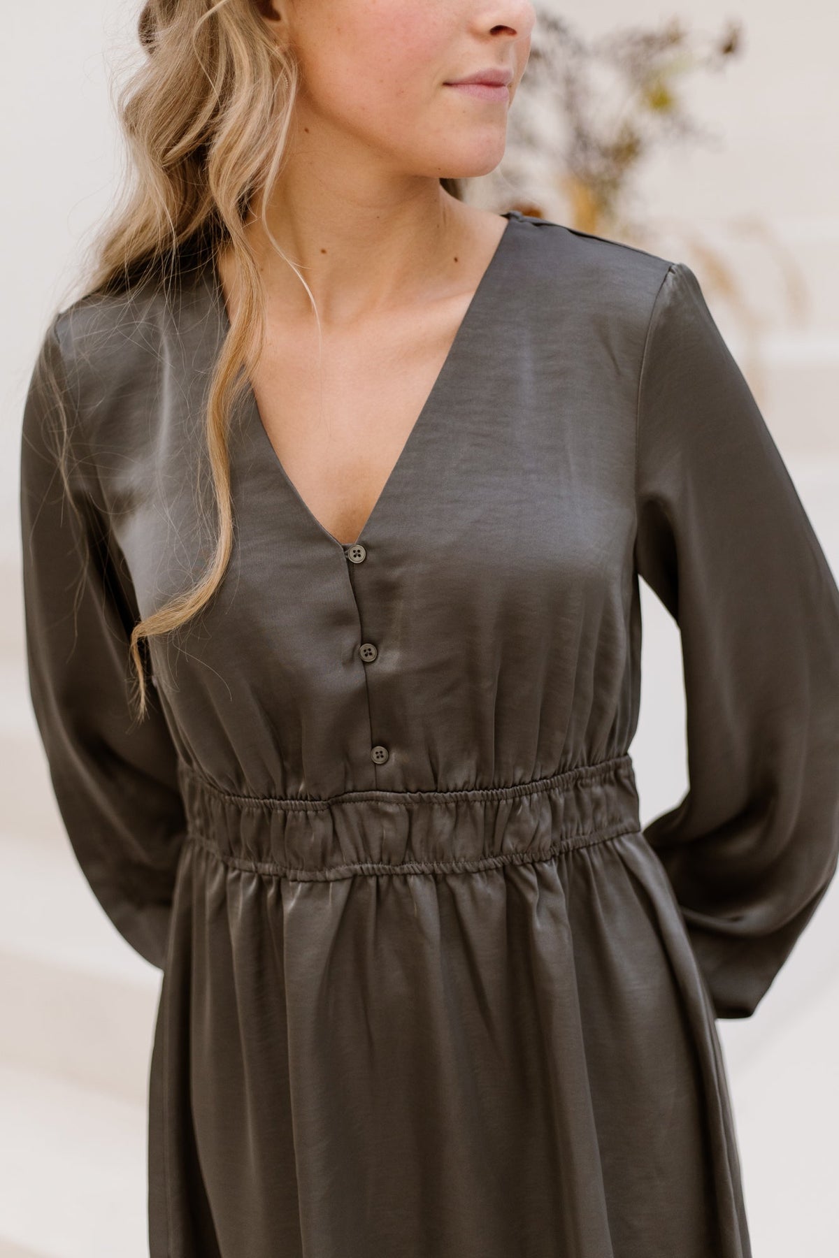 Objchilli short dress gunmetal - Bij Keesje - Object - Jurk