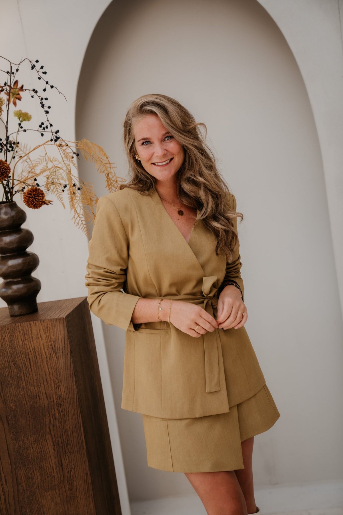 Objlisa LO L-S Belt blazer fennel seed - Bij Keesje - Object - Blazer
