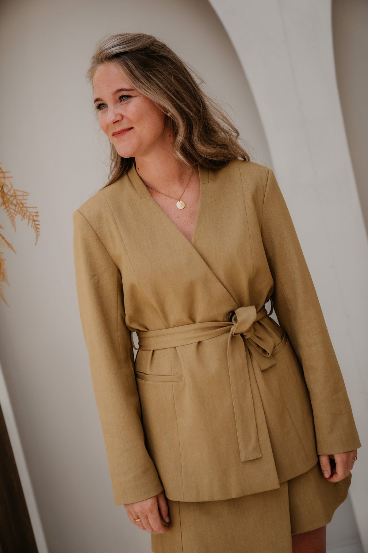 Objlisa LO L-S Belt blazer fennel seed - Bij Keesje - Object - Blazer