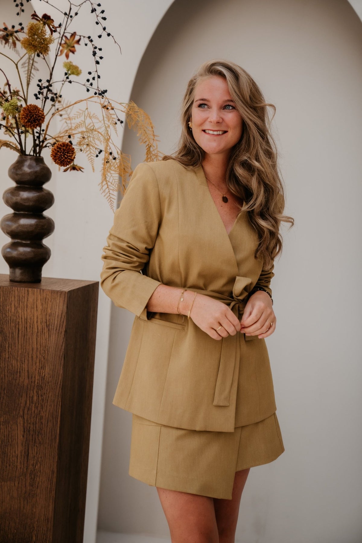 Objlisa LO L-S Belt blazer fennel seed - Bij Keesje - Object - Blazer