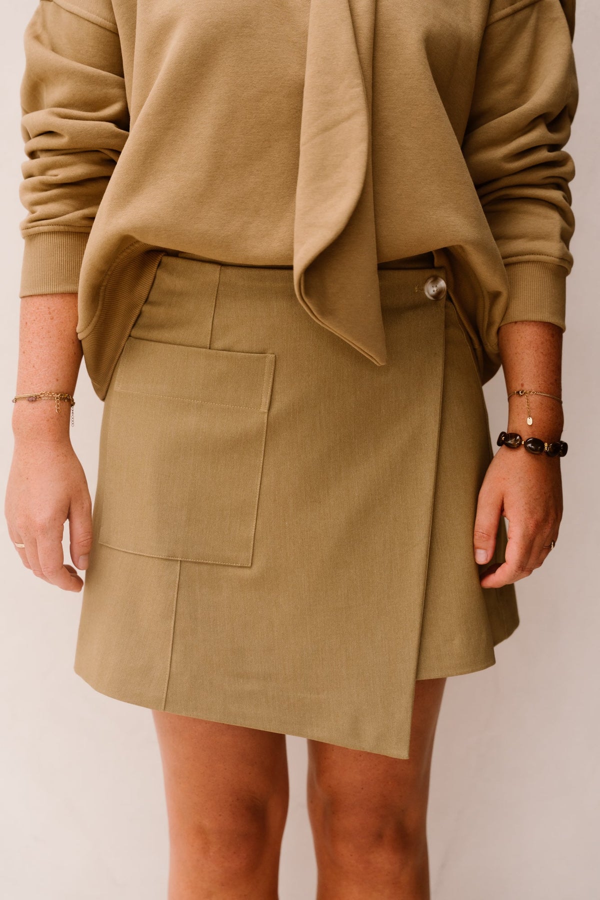 Objlisa wrap skirt fennel seed - Bij Keesje - Object - Rok