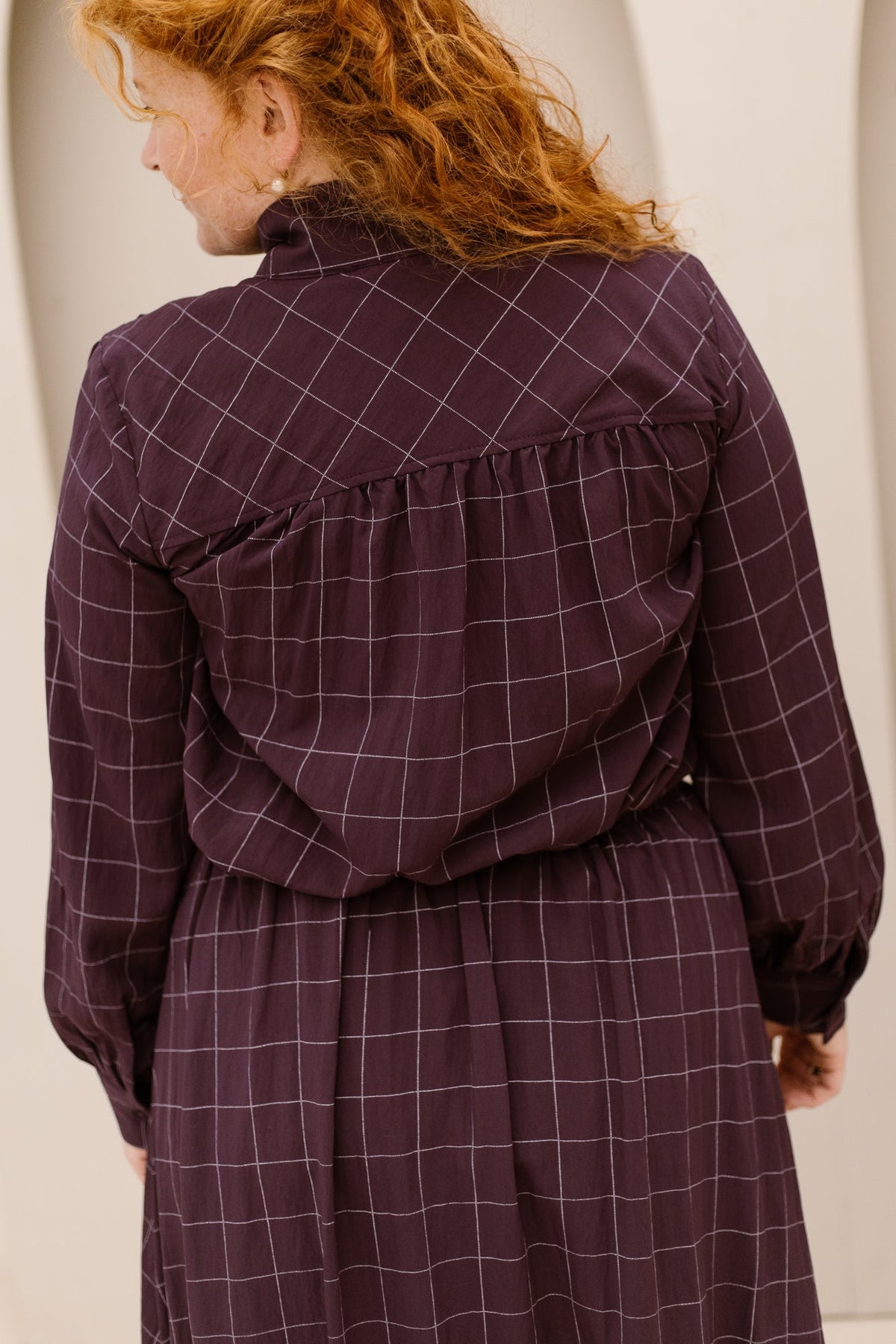 Objliva L/S Shirt Plum/Check - Bij Keesje - Object - Blouse