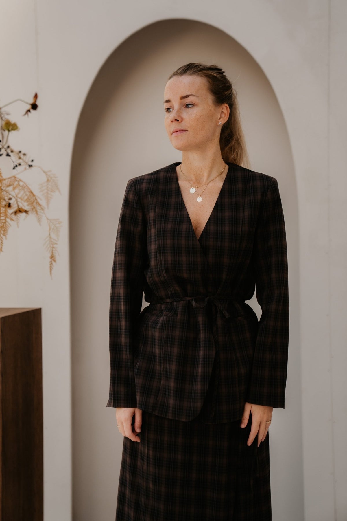 Objsoley re tie blazer ruitblauw - Bij Keesje - Object - Blazer