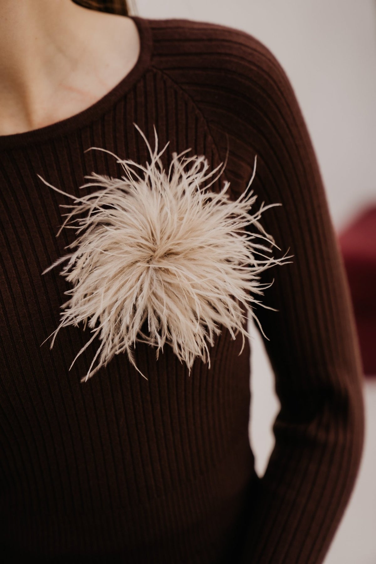 Plum Broche Zand - Bij Keesje - Bij Keesje - Broche