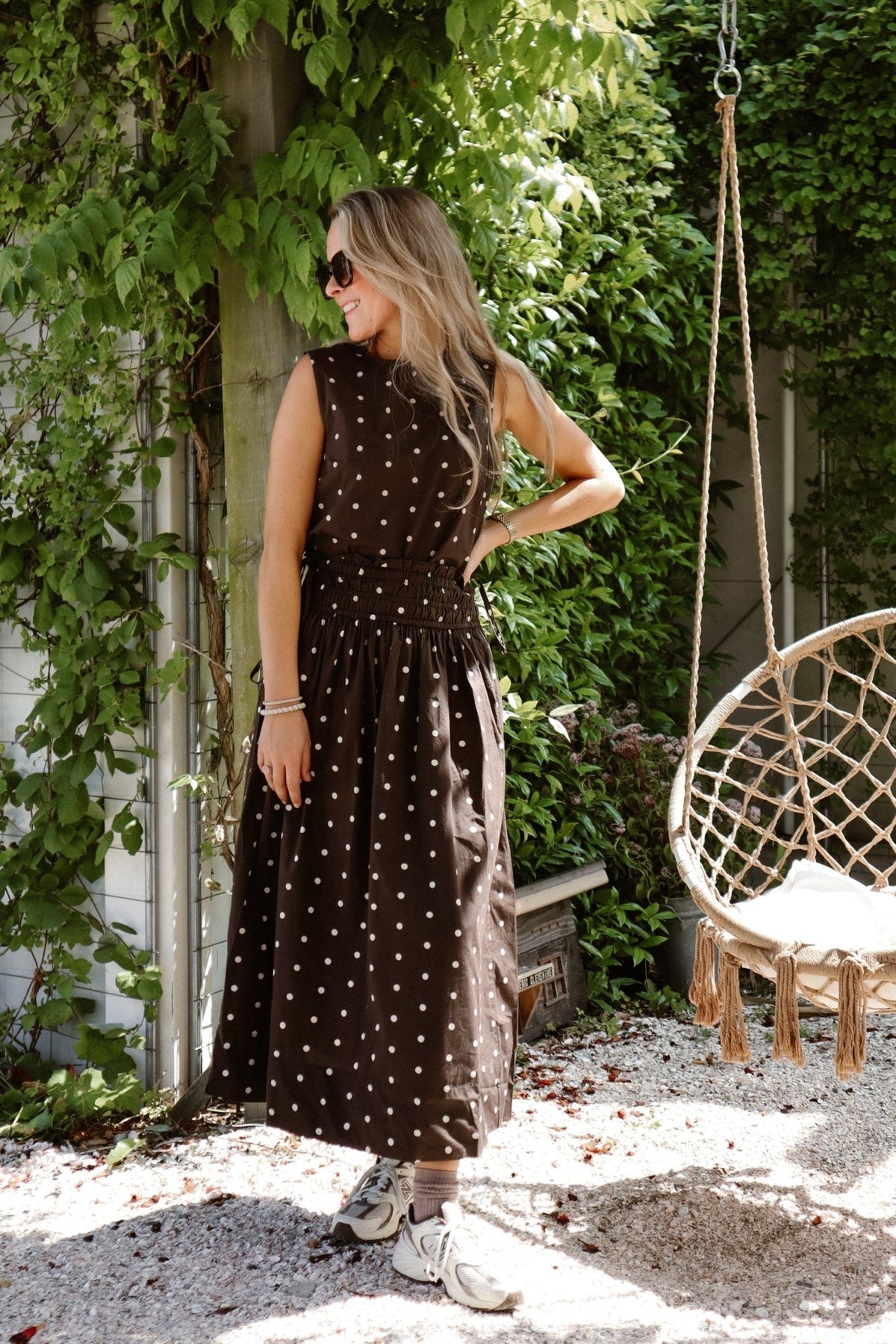 Polly Dot Top Dark Brown - Bij Keesje - Neo Noir - Top