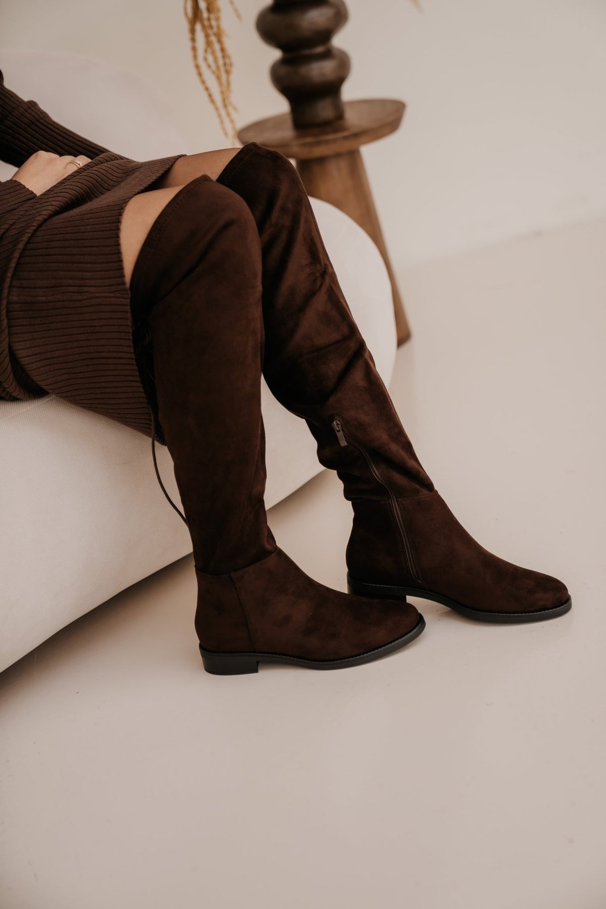 Ravello Overknee boots stretch brown - Bij Keesje - Bij Keesje - Schoenen