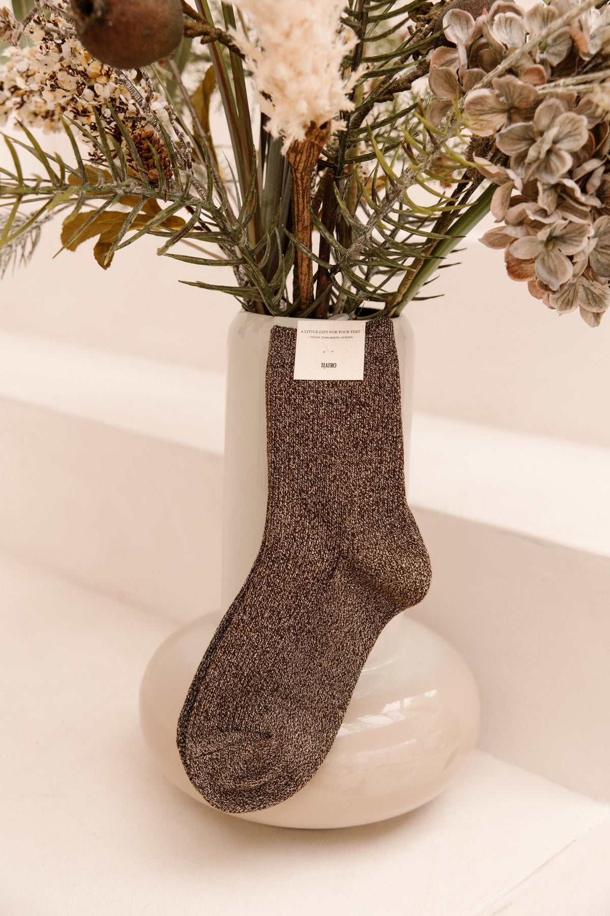 Regalo sokken glitter donkerbruin - Bij Keesje - Bij Keesje