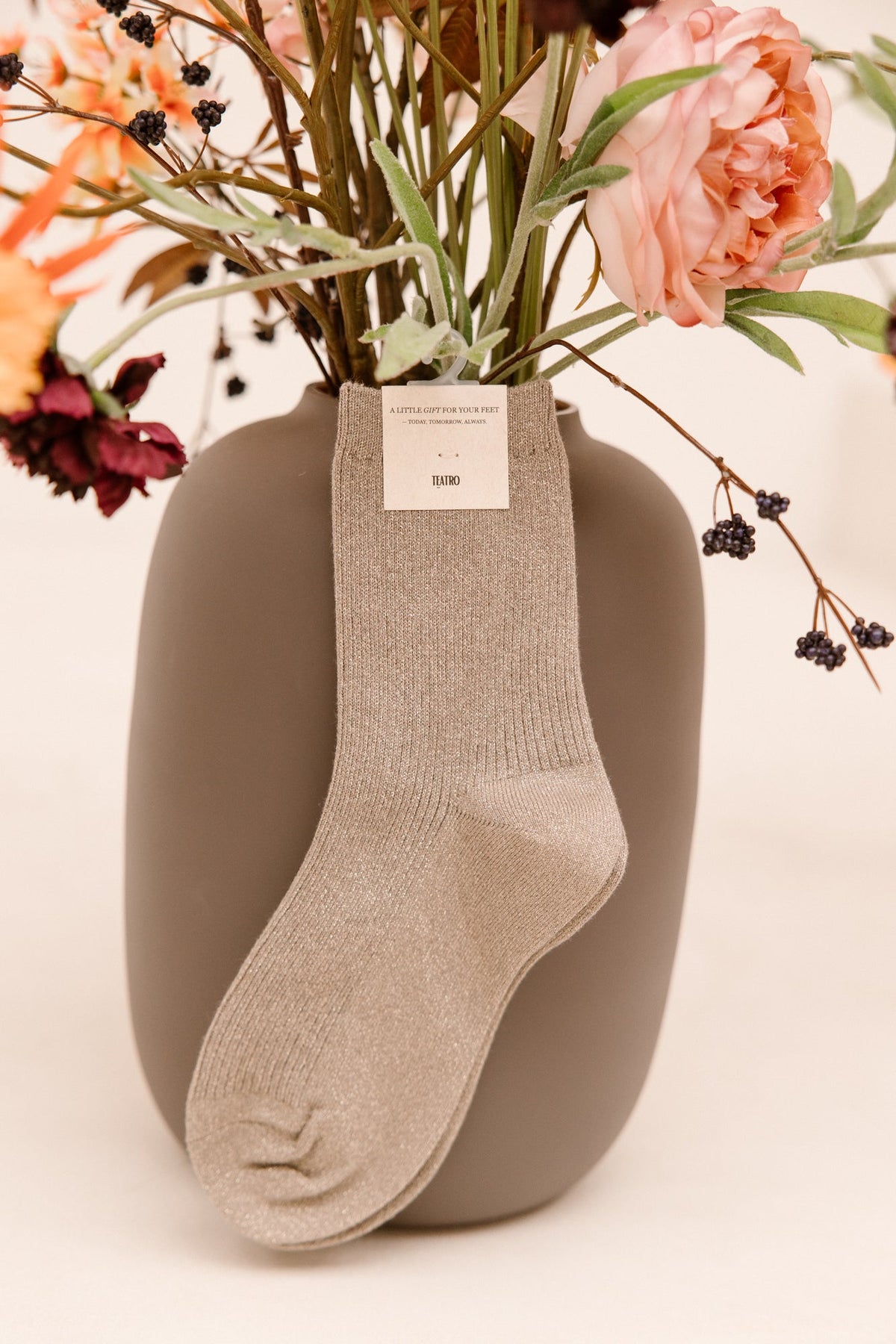 Regalo sokken glitter taupe - Bij Keesje - Bij Keesje