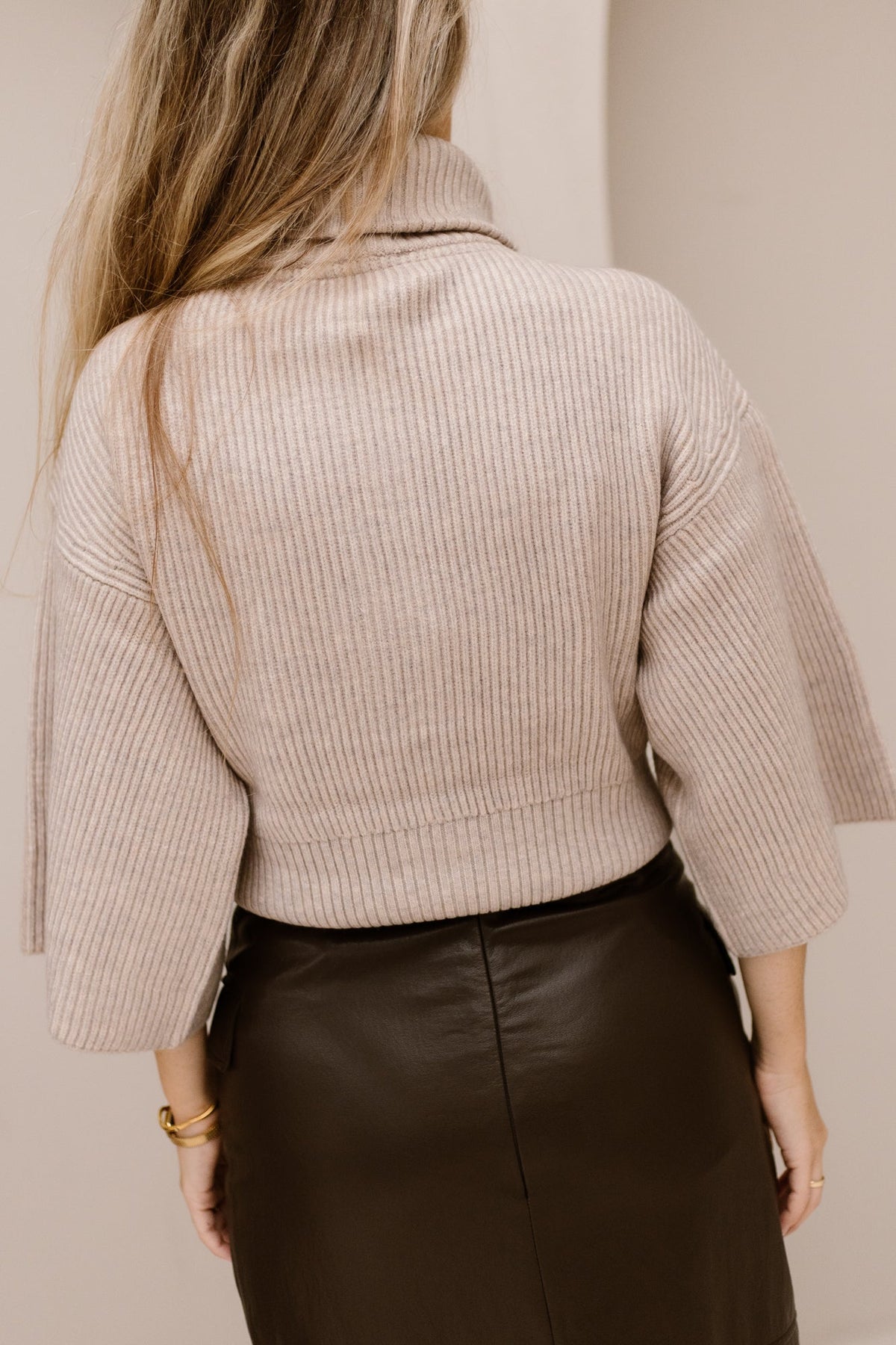 RowCC zip knit bone - Bij Keesje - Co'couture - Trui