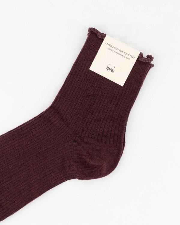 Sabine sokken bordeaux - Bij Keesje - Bij Keesje - Beenmode