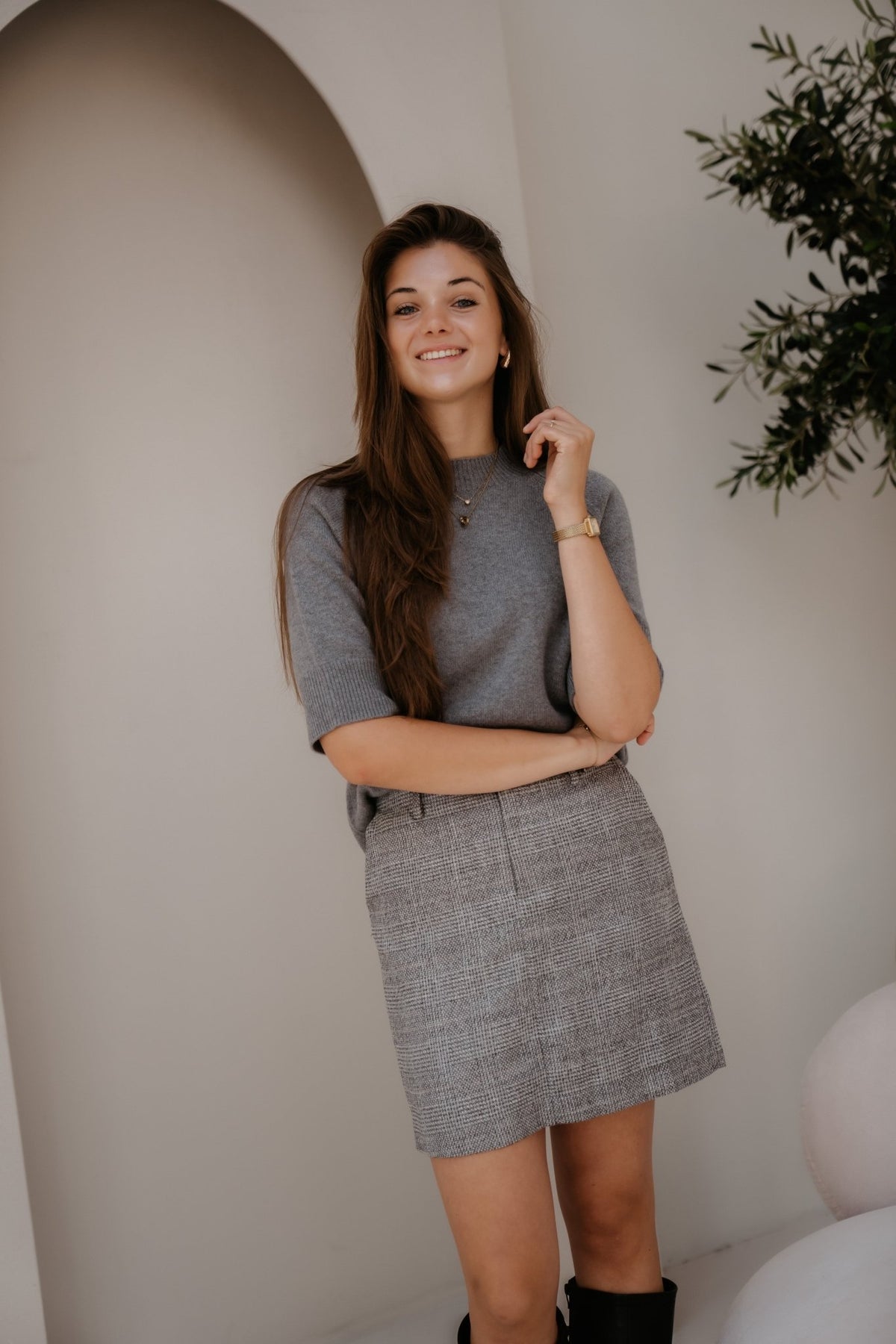Skirt Check Print 17501 - Bij Keesje - Esqualo - Rok