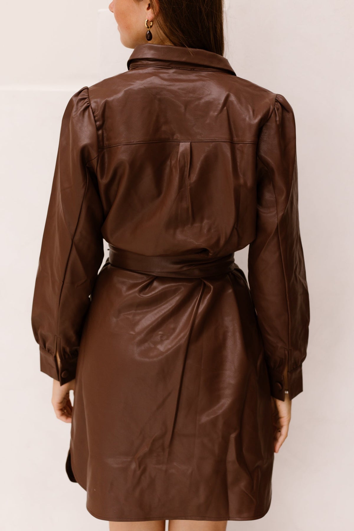 SL Dress leather brown - 26567 - Bij Keesje - Smashed Lemon - jurk
