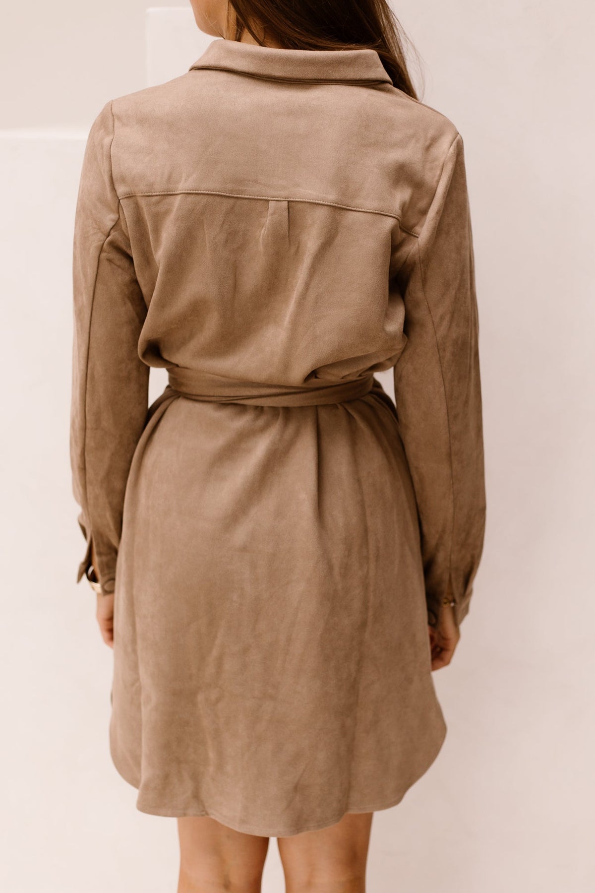 SL Dress suede taupe - 26568 - Bij Keesje - Smashed Lemon - jurk