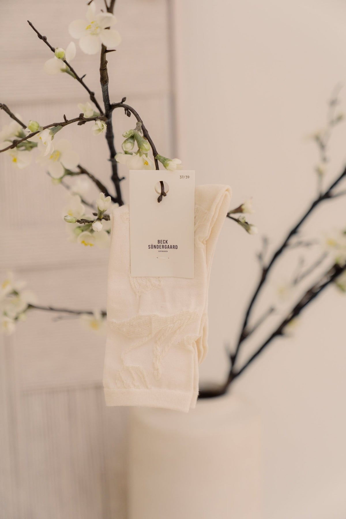 Stencia Cotta Sock - birch white - Bij Keesje - Becksöndergaard - Sokken