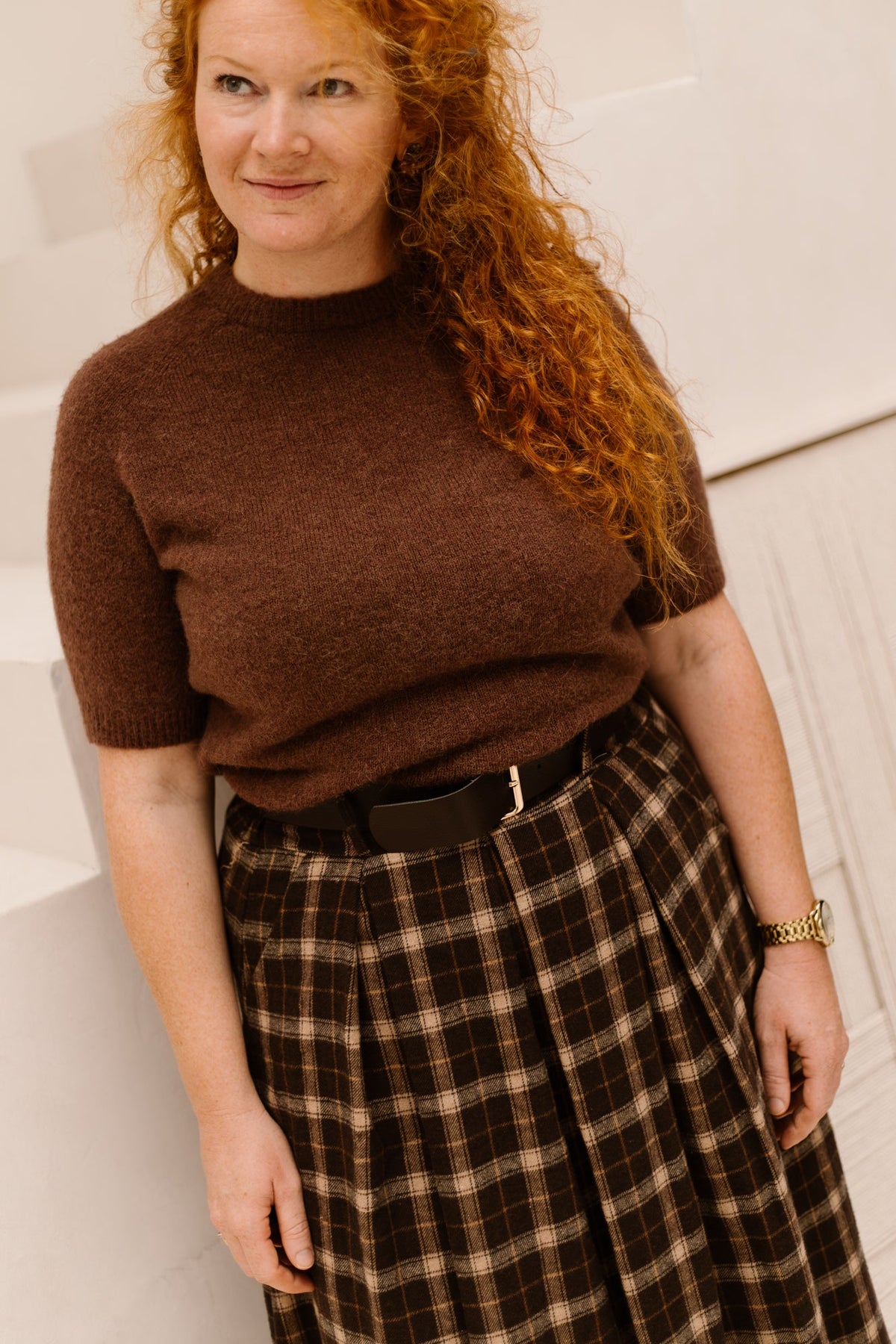 Sweater short sleeve brown - Bij Keesje - Bij Keesje - Trui
