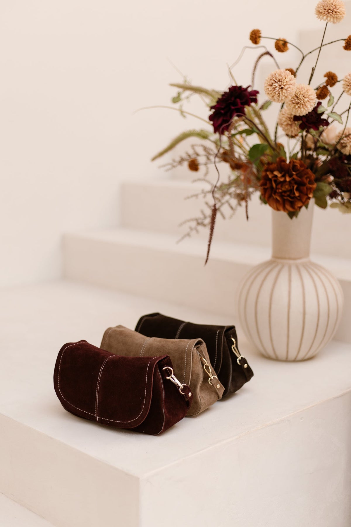 Tas Catania suede bordeaux - Bij Keesje - Bij Keesje - Tas