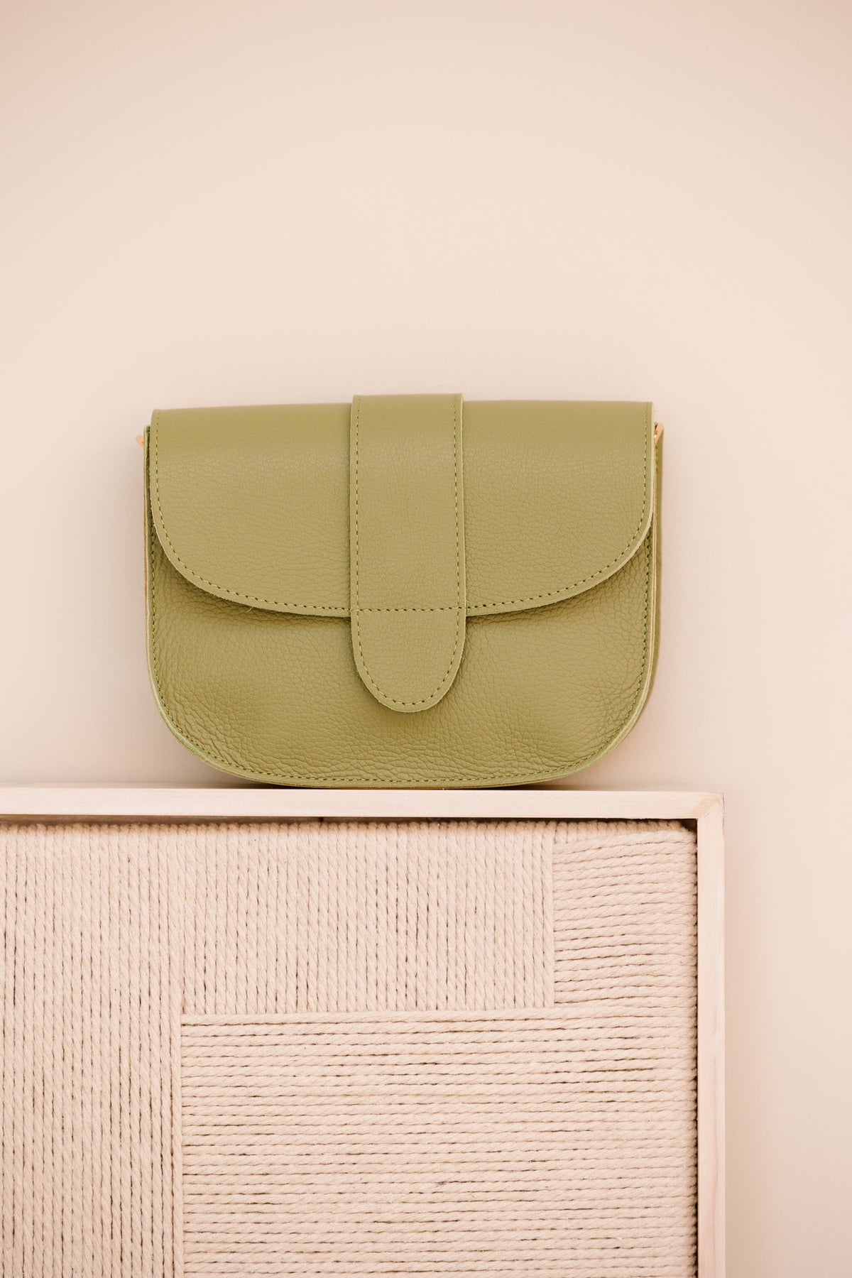 Tas Esdoorn leer moss green - Bij Keesje - Bij Keesje