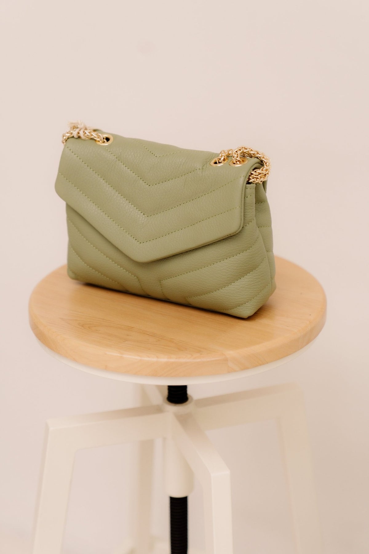 Tas Klaver leer moss green - Bij Keesje - Bij Keesje -