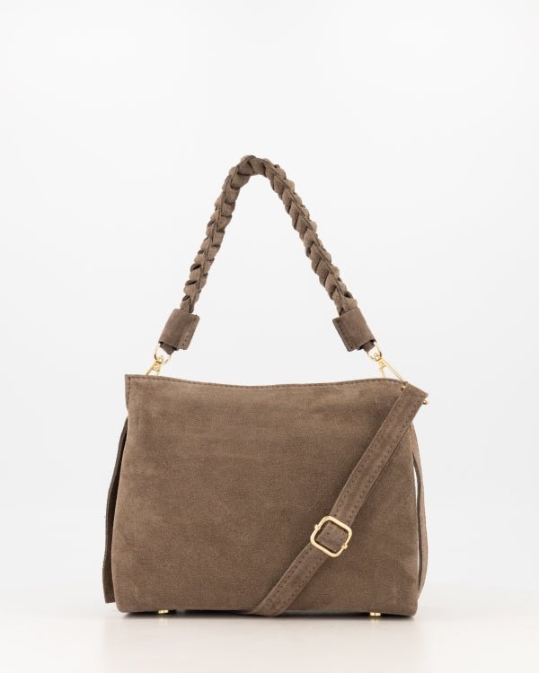 Tas Sarah suede taupe - Bij Keesje - Bij Keesje - Tas