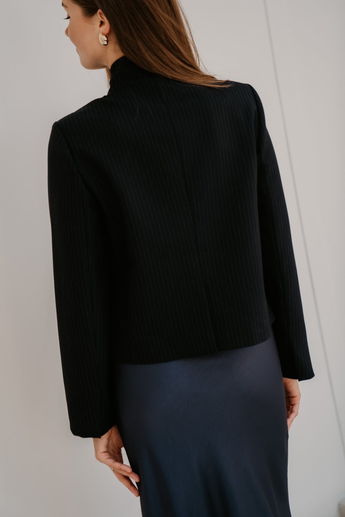 Tiria Slim Prinstripe Blazer Dark Navy - Bij Keesje - Neo Noir - Blazer
