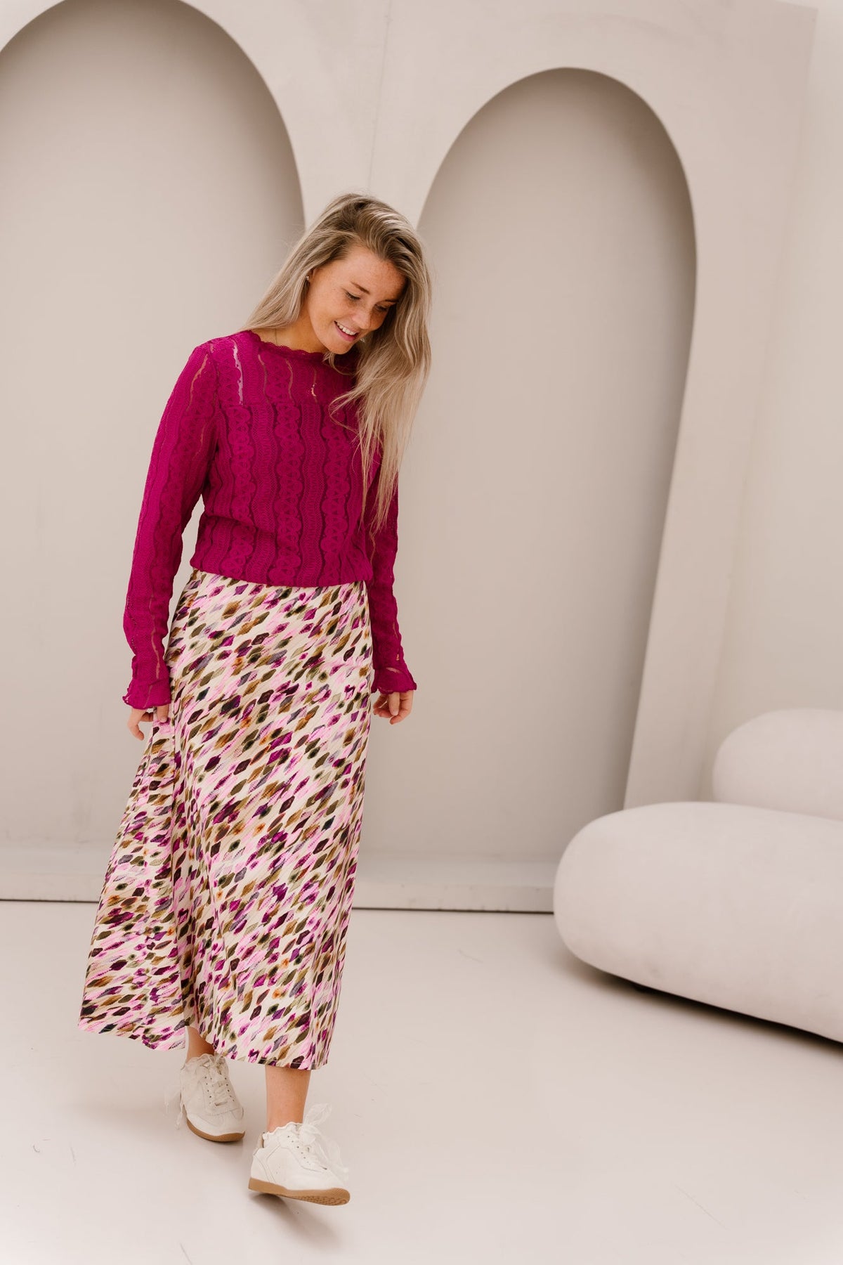 Top lace magenta - 202879 - Bij Keesje - mi piace - top