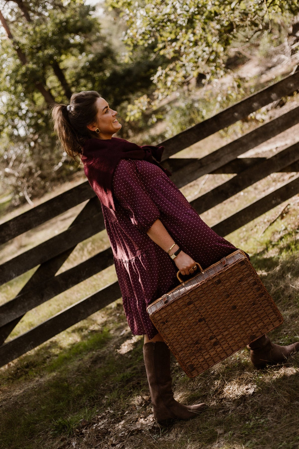 Veerle Dots Dress Plum - Bij Keesje - Bij Keesje The Label - Jurk