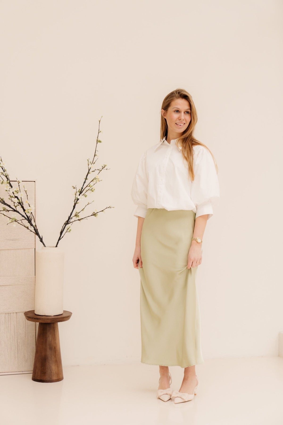 Vicky Heavy Sateen Skirt Mint Green - Bij Keesje - Neo Noir - Rokken