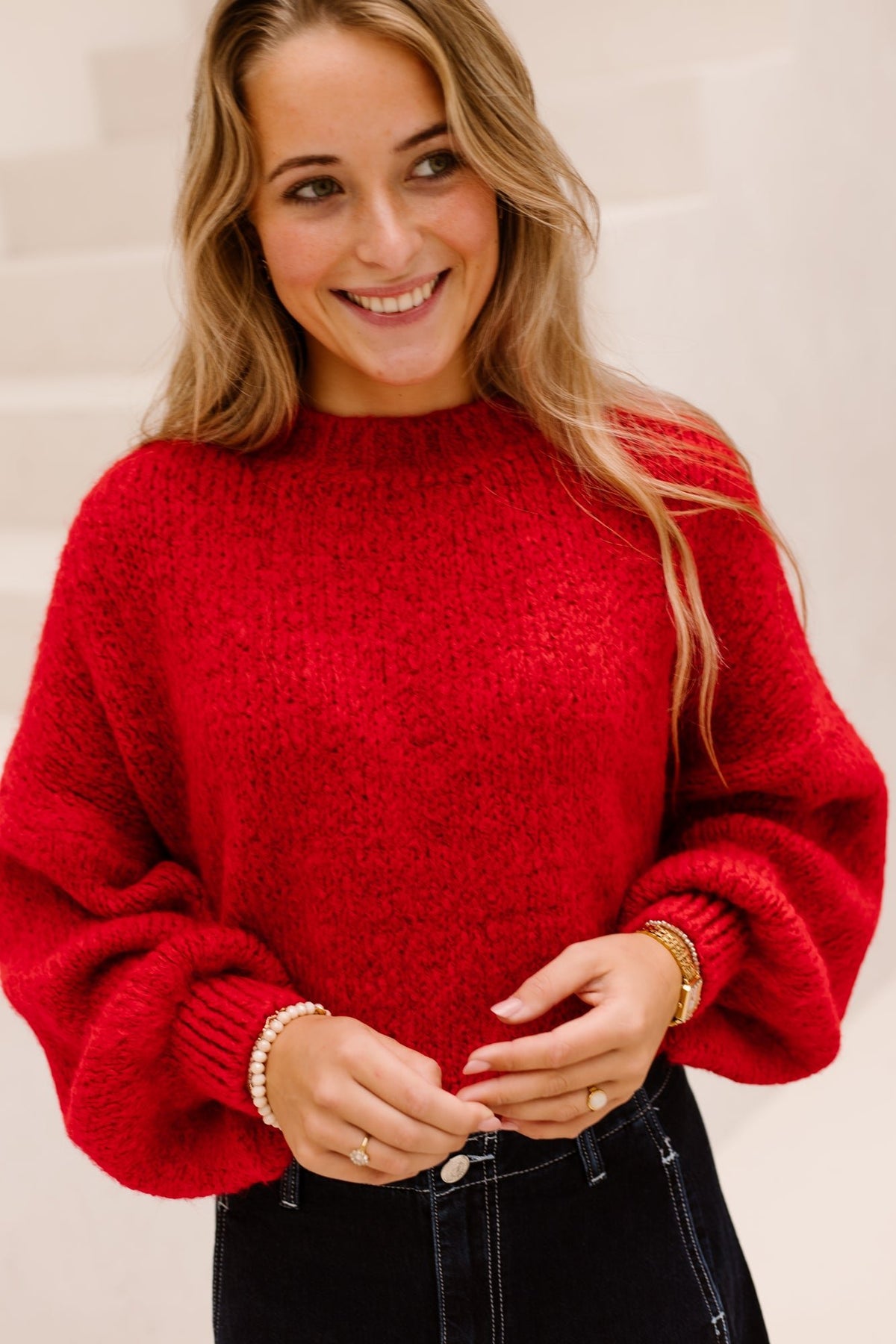 Wendy sweater red - Bij Keesje - Bij Keesje - Trui