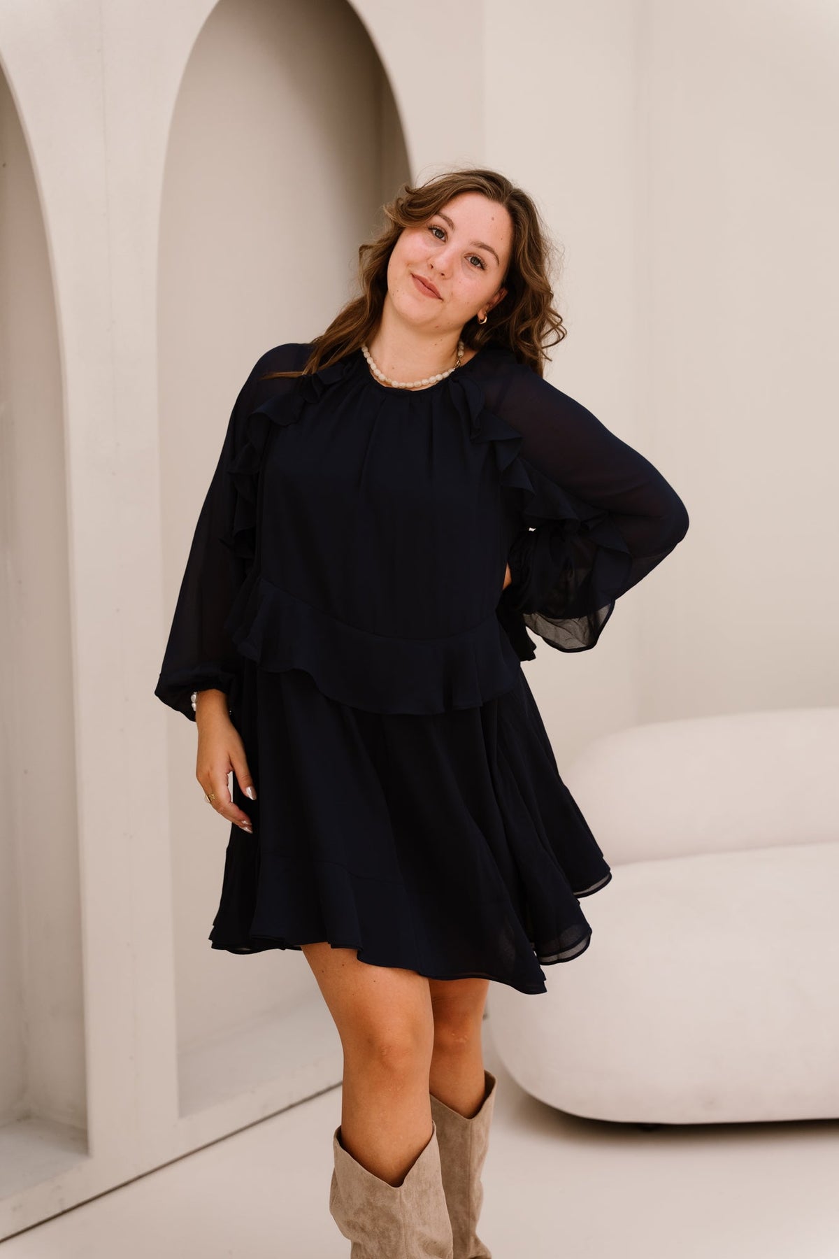 Yasmilva LS Dress Navy - Bij Keesje - Y.A.S - jurk