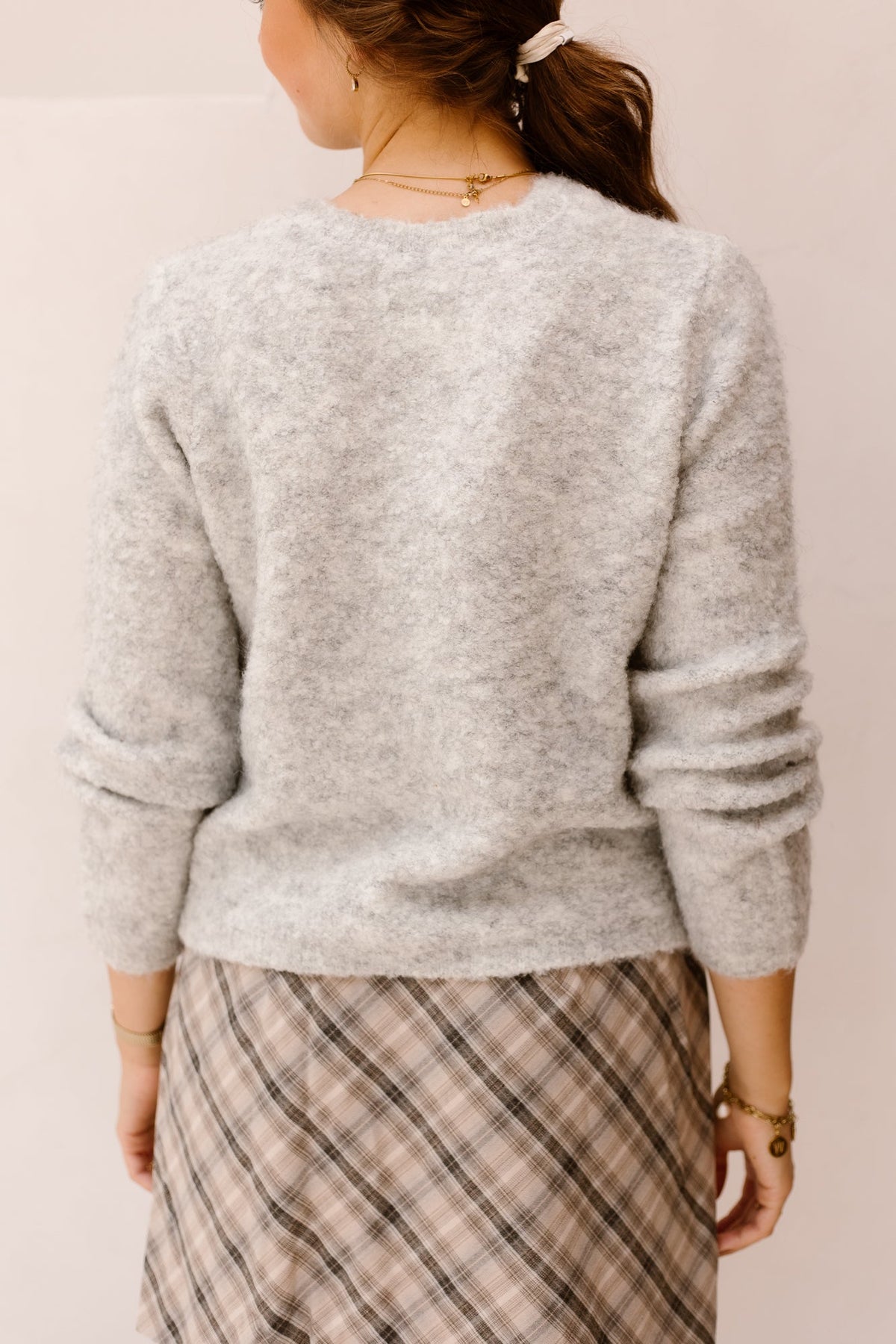 Yasplyra Ls Knit Cardigan Light Grey Melange - Bij Keesje - Y.A.S - vest