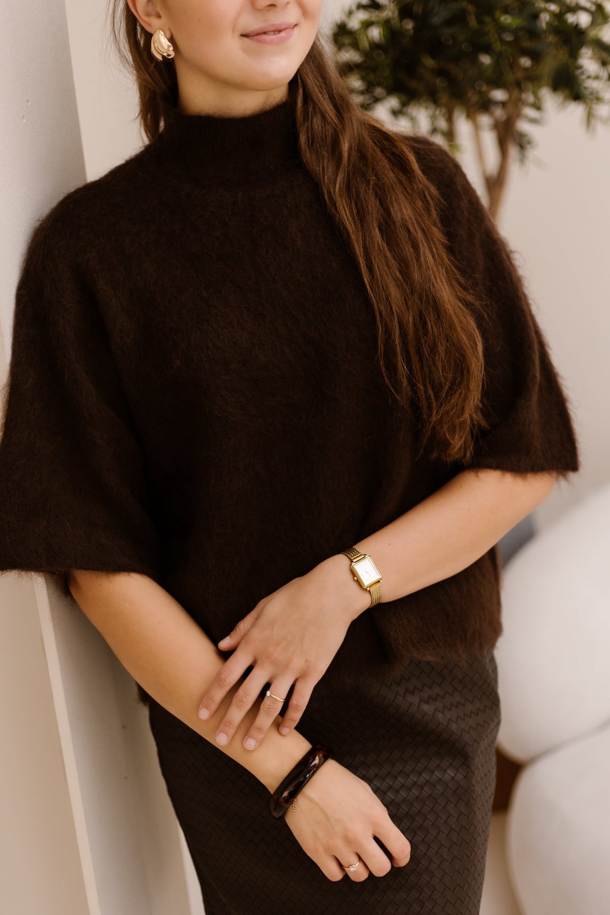 YASTilde 2/44 Mohair Blend Knit Pullover Mole/Melange - Bij Keesje - Y.A.S - Trui
