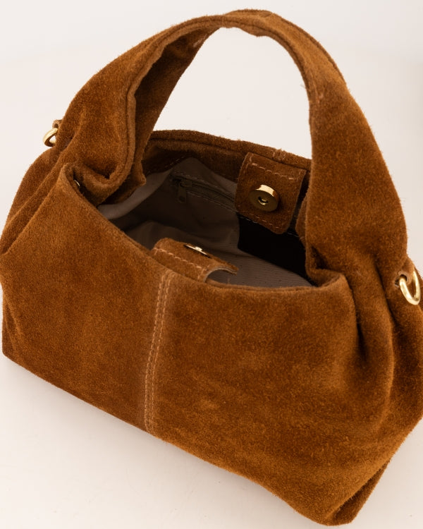 Tas Polly suede cognac