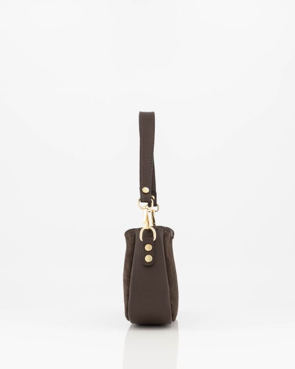 Tas Rimini suede donkerbruin