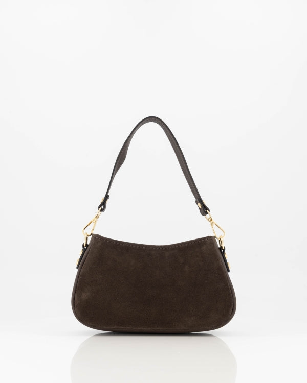 Tas Rimini suede donkerbruin