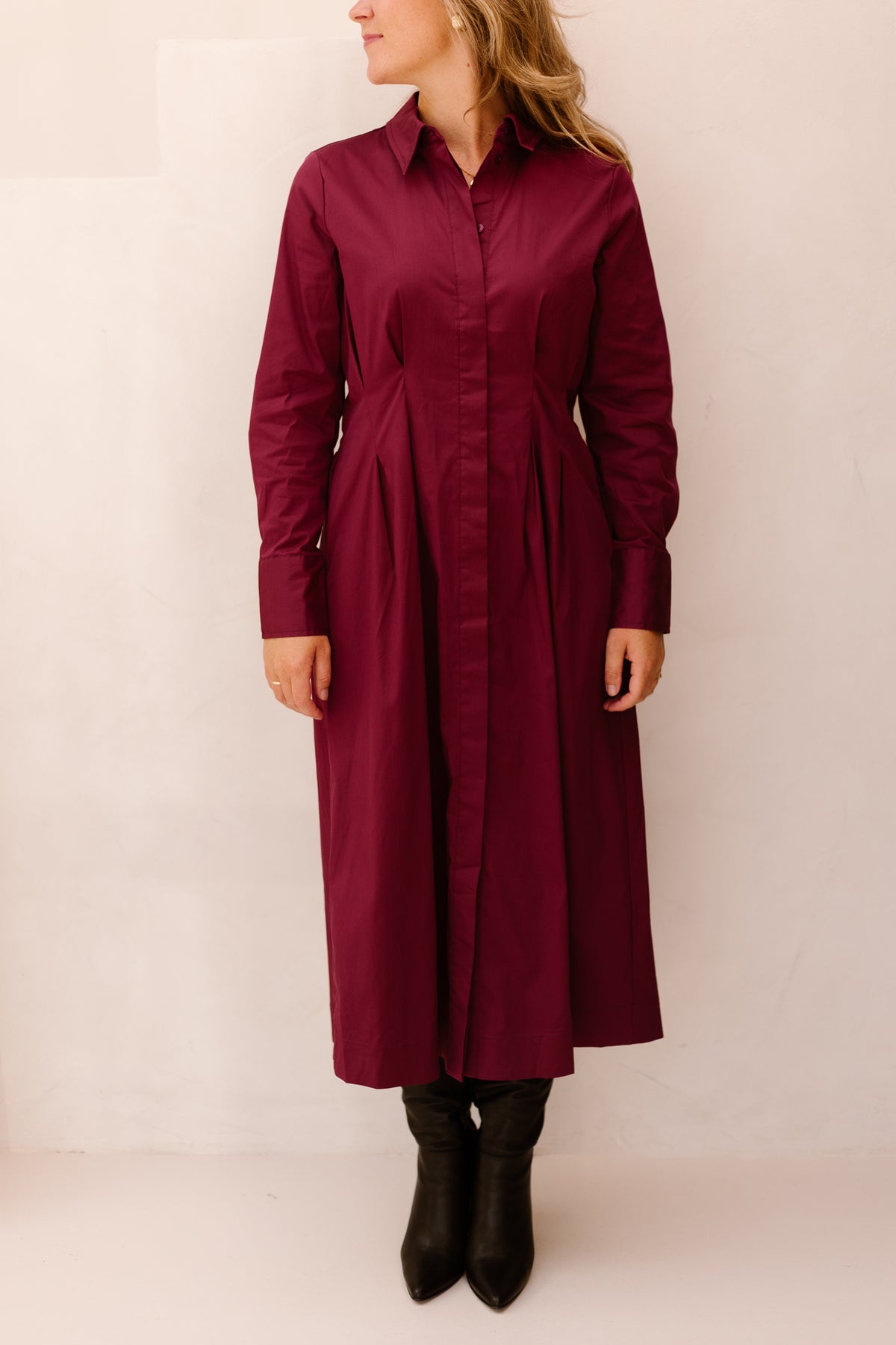 SannaCC Hemdblusenkleid Berry Red