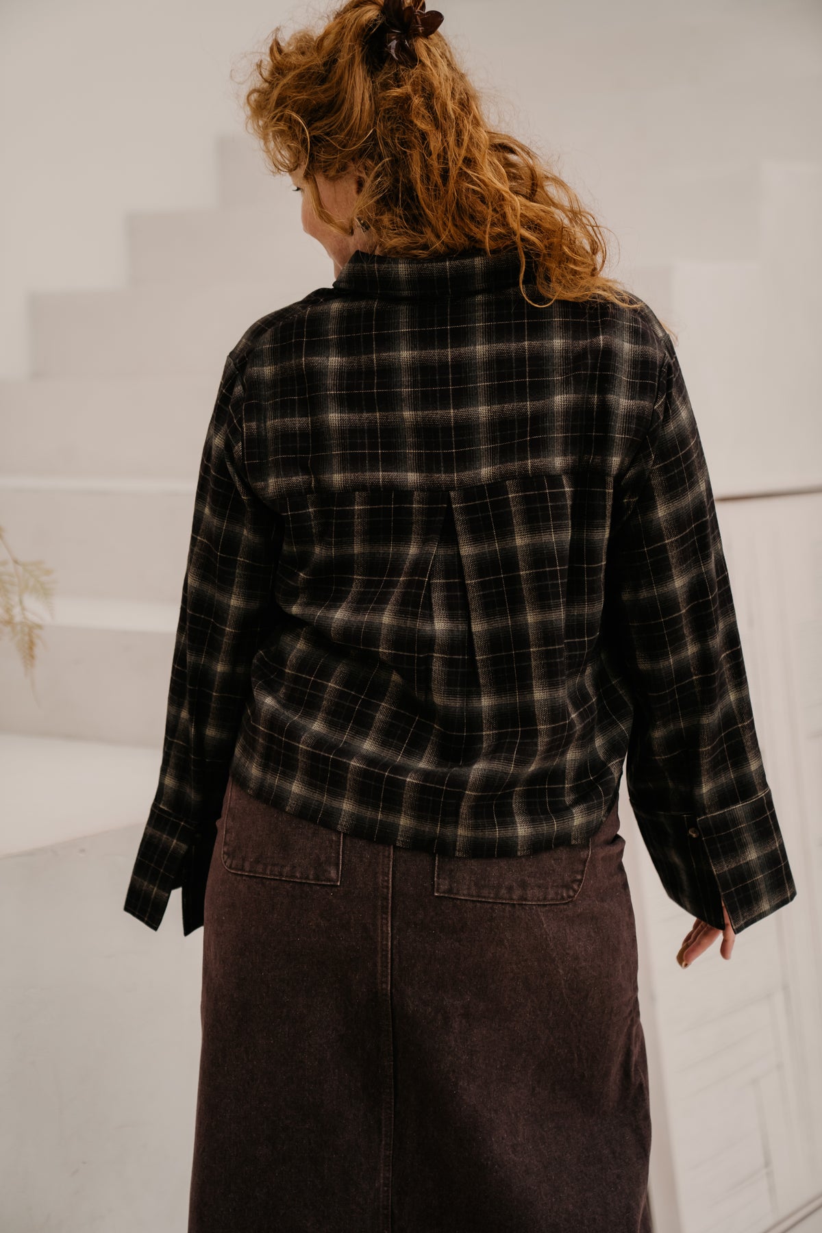 Jaylin Flanel check shirt Dark brown