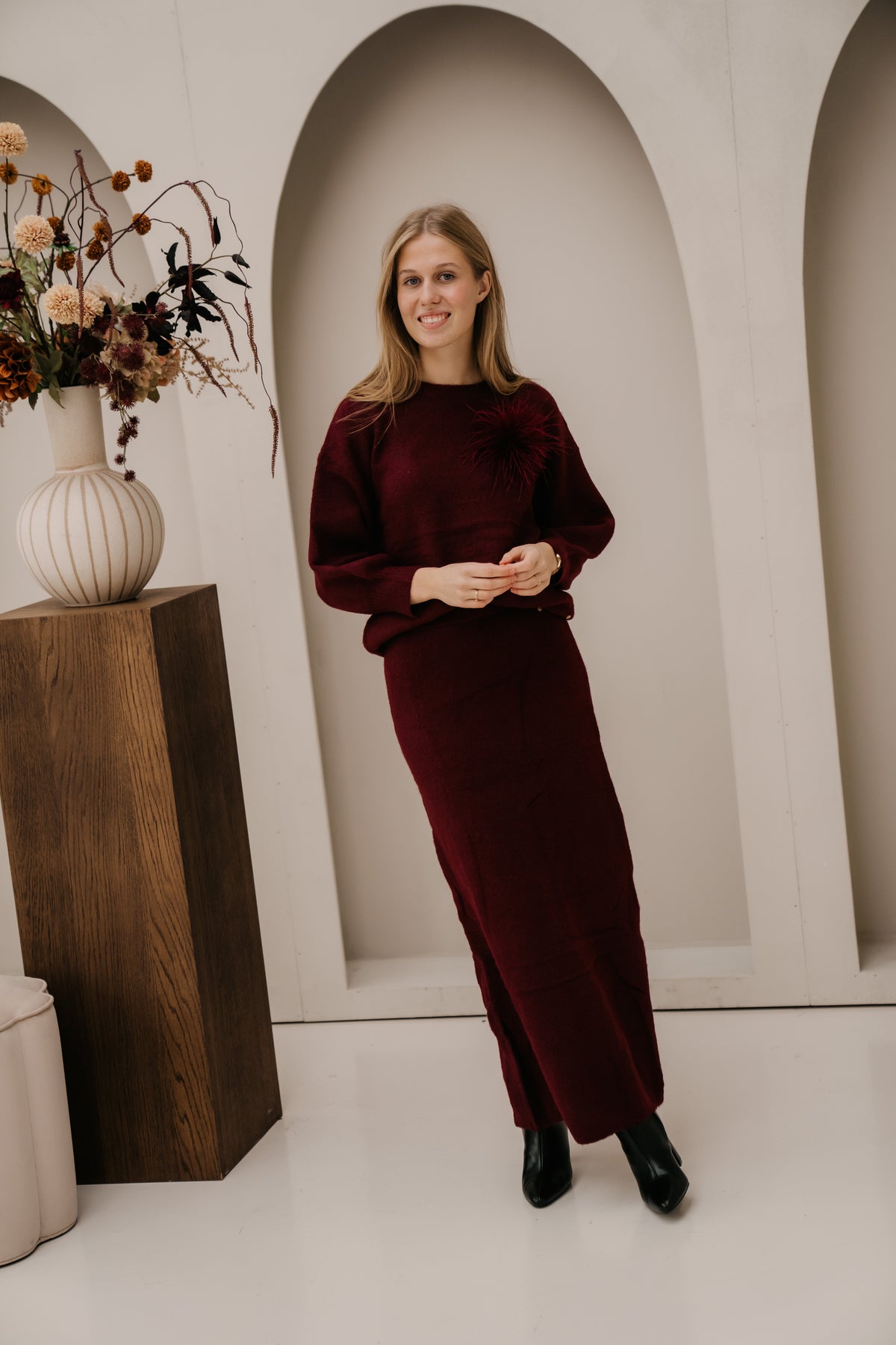 Isa knit skirt bordeaux