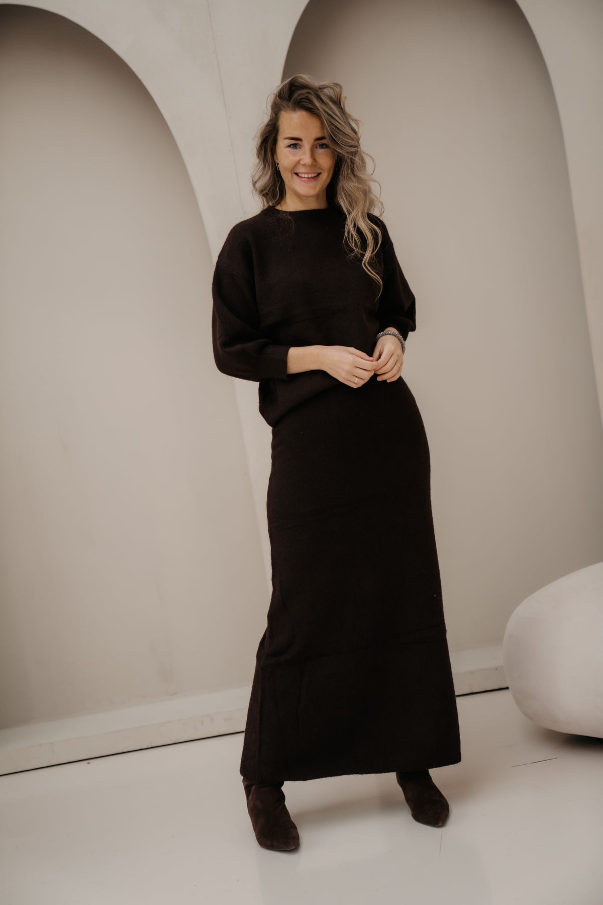 Isa knit top brown
