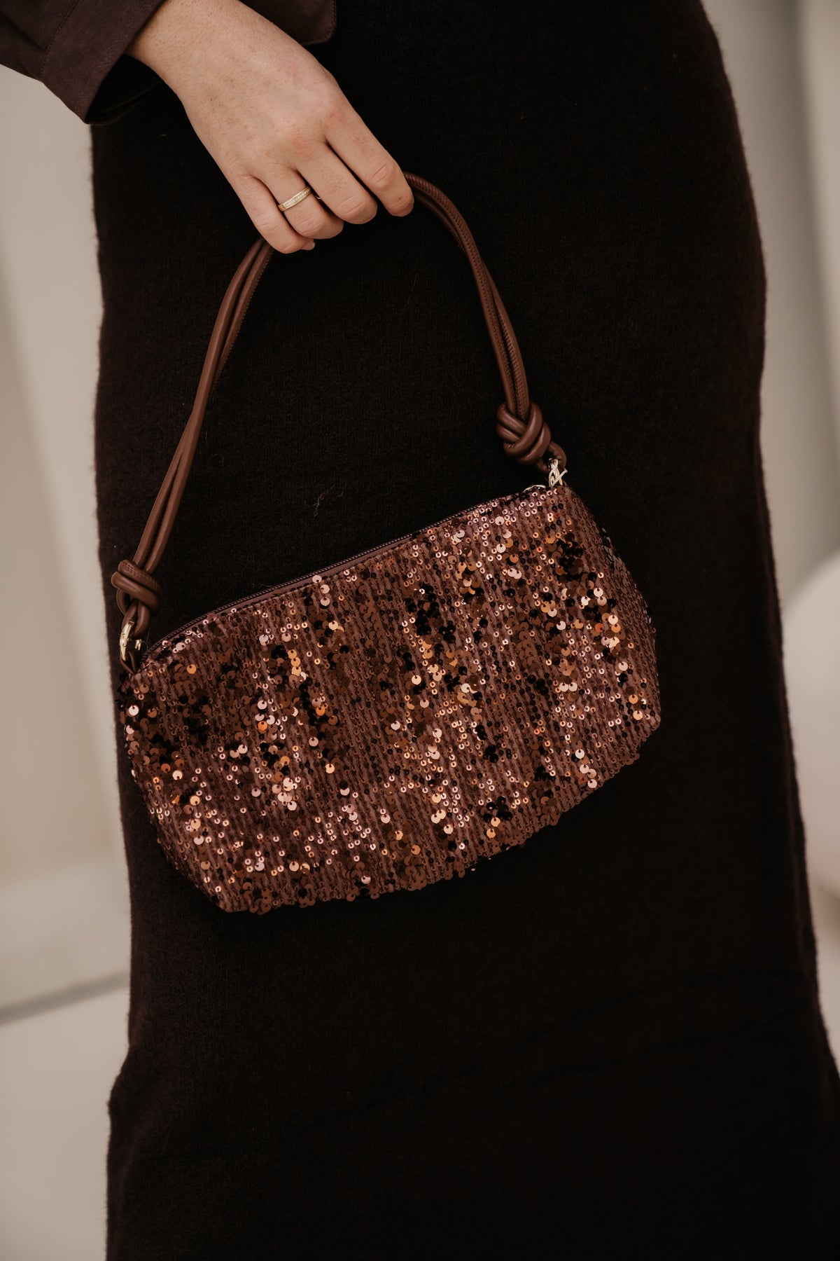 Esqualo bag sequins bruin