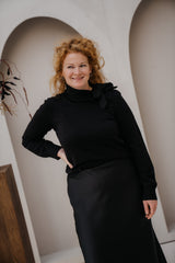 Objthess Bow Glam knit pullover black glitter