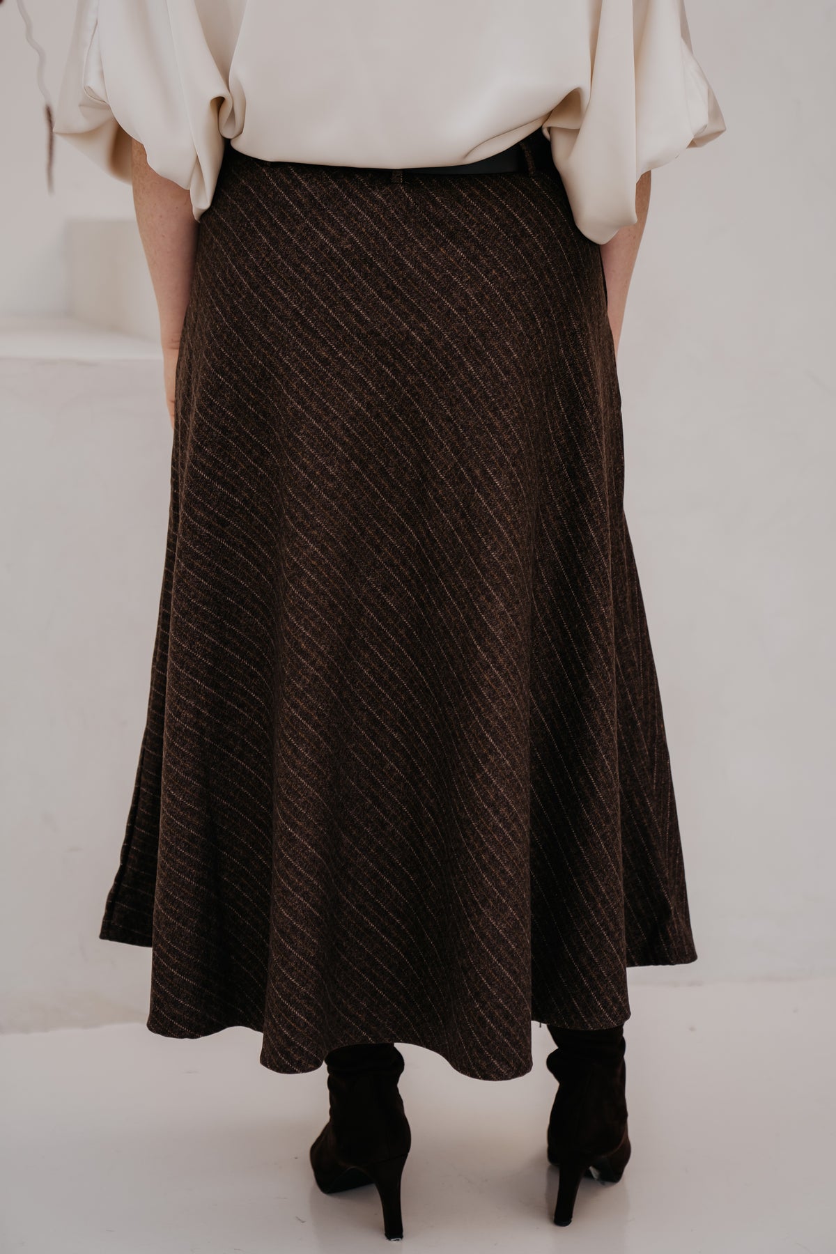 Joselina check skirt Marron