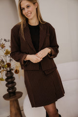 Babbet short blazer brown stripe
