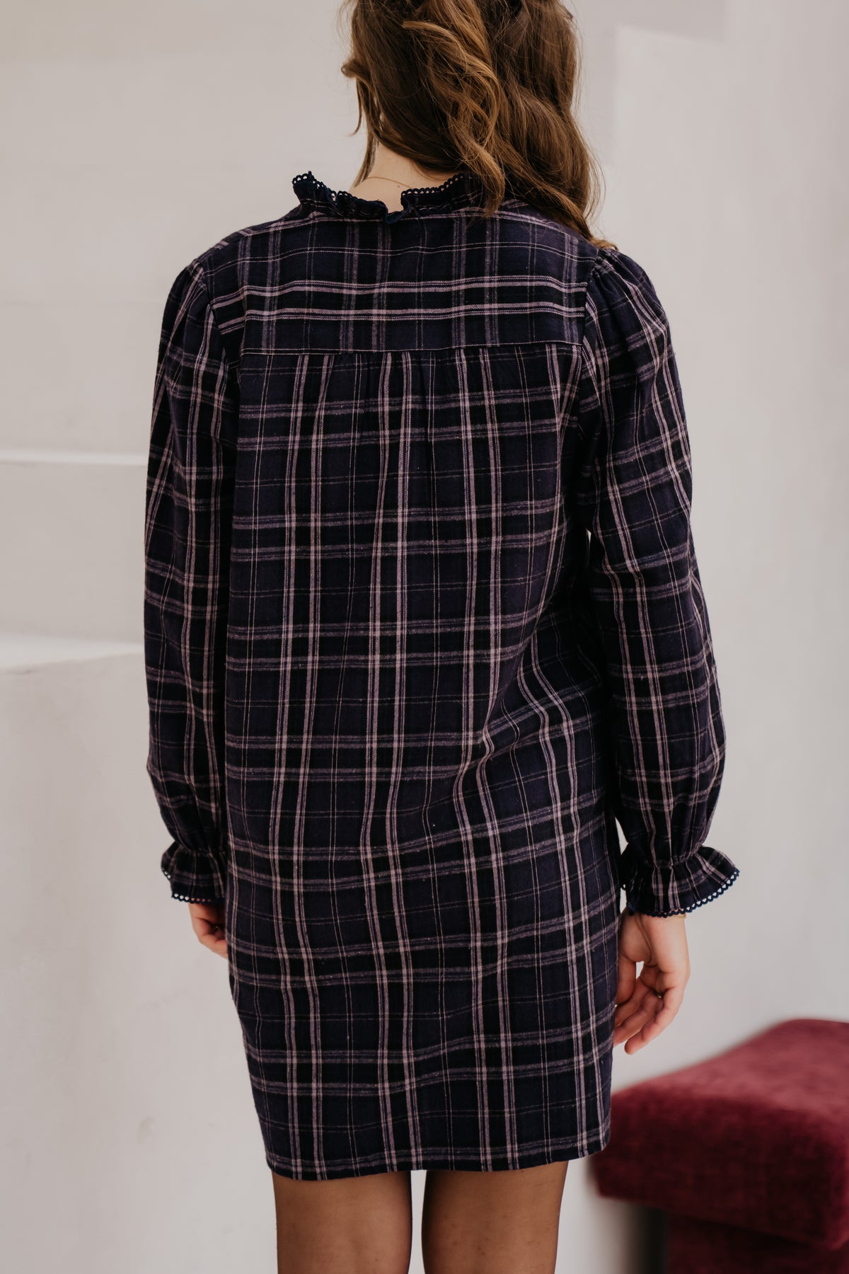 Karin check dress darkblue