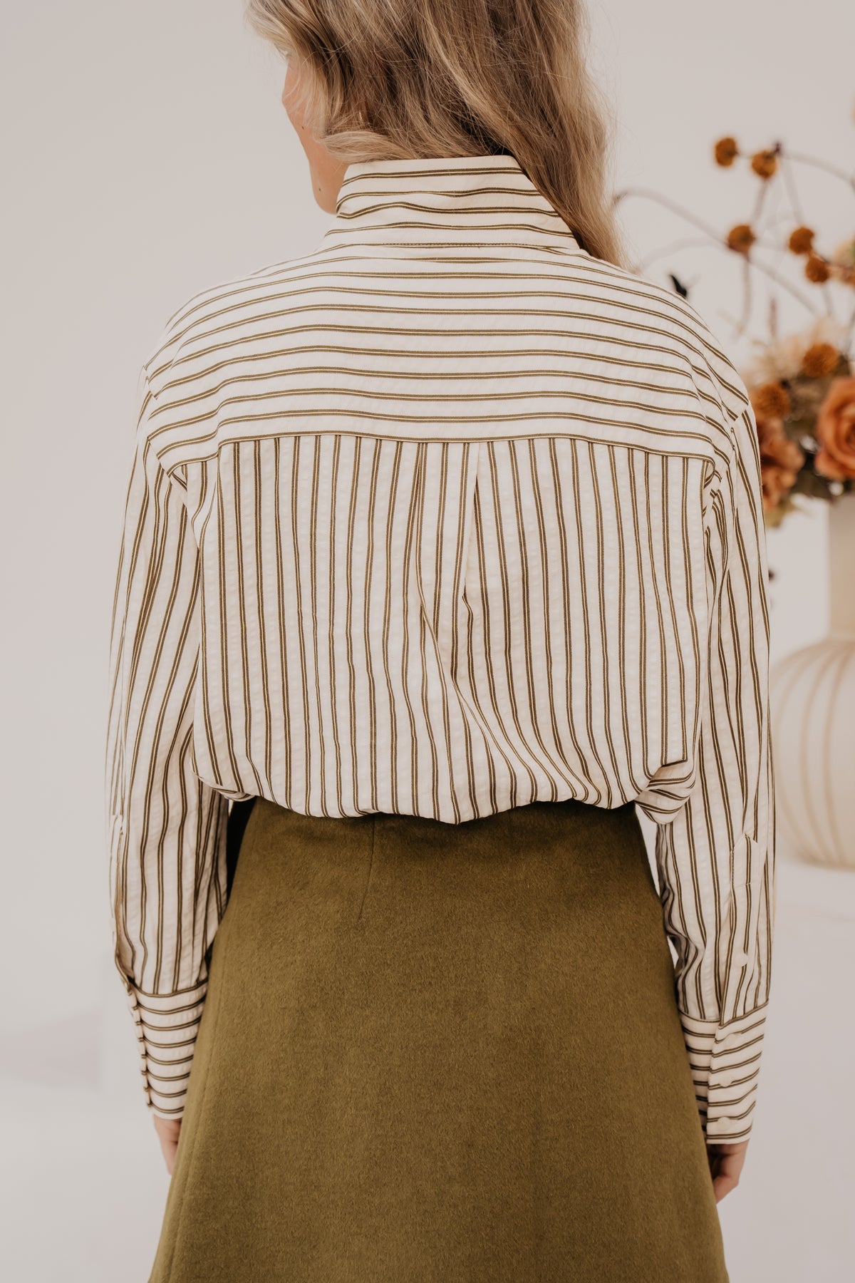 AndyCC stripe Pocket shirt Dusty Army